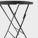 Tavolo alto pieghevole nero 110 x 80 cm