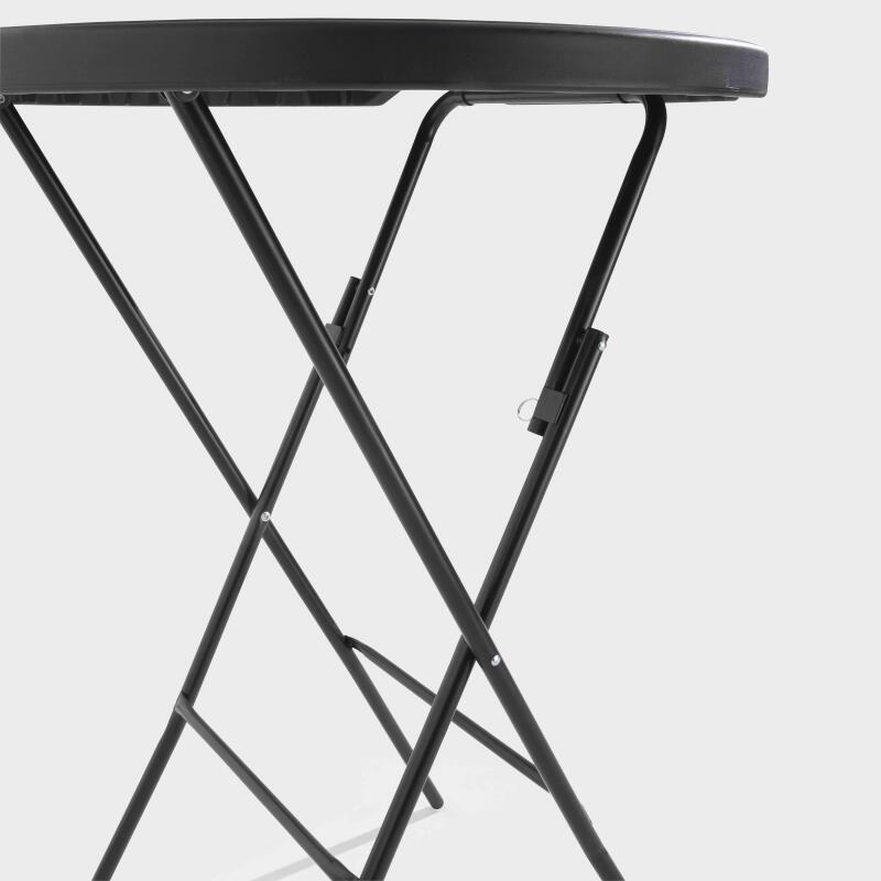 Tavolo alto pieghevole nero 110 x 80 cm
