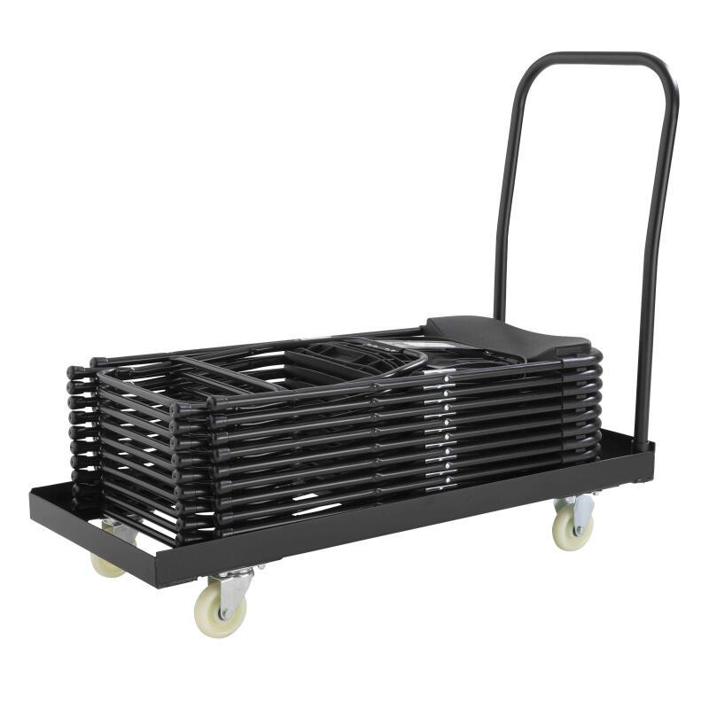 Set carrello da trasporto con 50 sedie pieghevoli nere