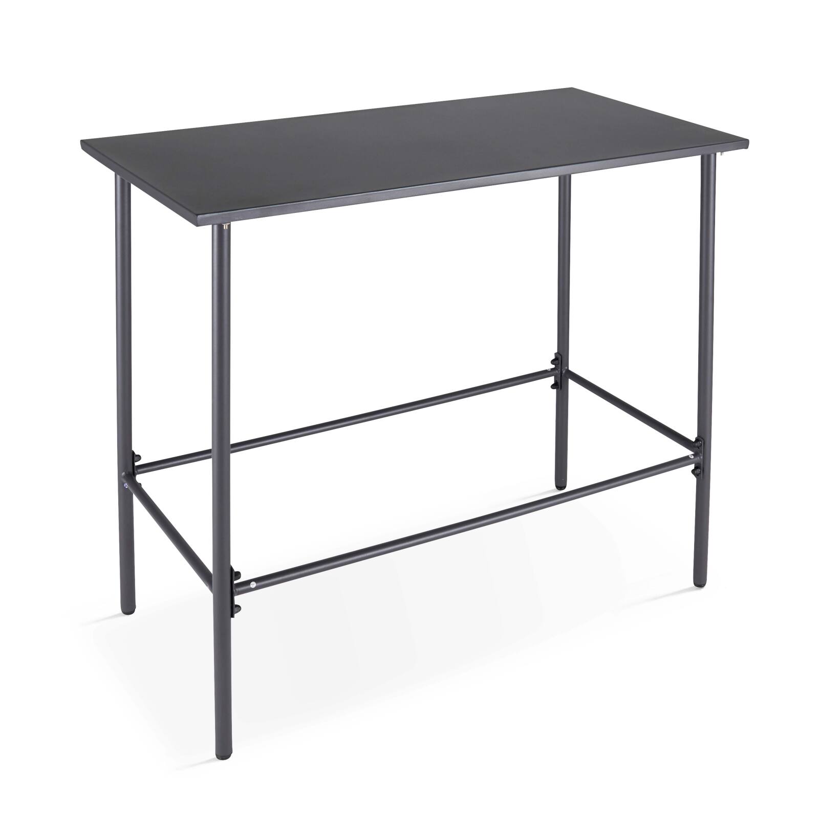 Tavolo alto da giardino 120 x 60 cm e 6 seggioloni in metallo