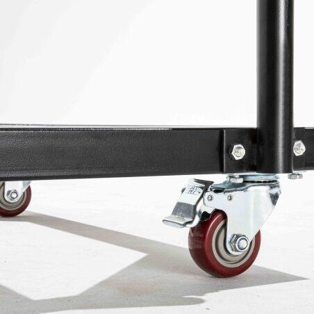 13 tavoli rotondi pieghevoli 150 cm e carrello di trasporto (3/6)