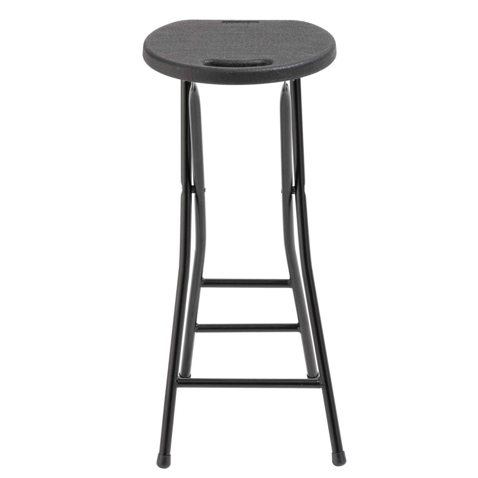 Set di 10 sgabelli alti pieghevoli neri Set di 10 sgabelli alti pieghevoli neri