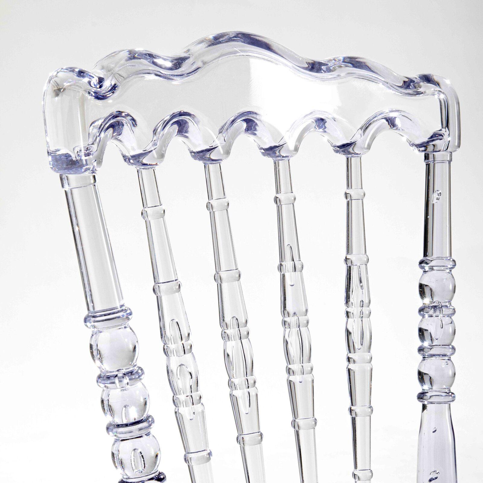 Set di 4 sedie da reception traforate trasparenti