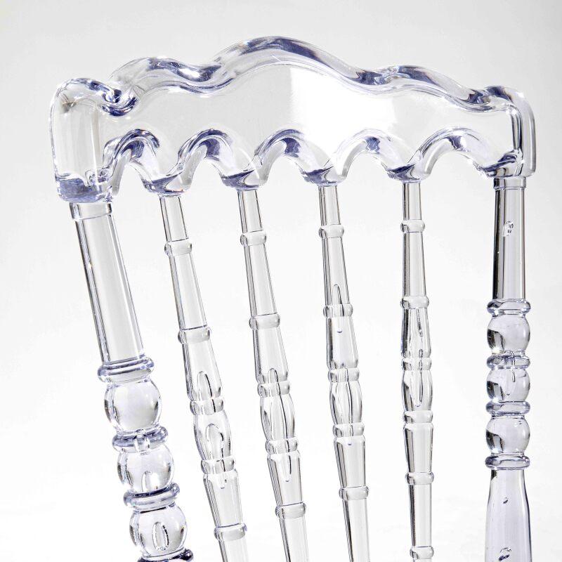 Set di 4 sedie da reception traforate trasparenti