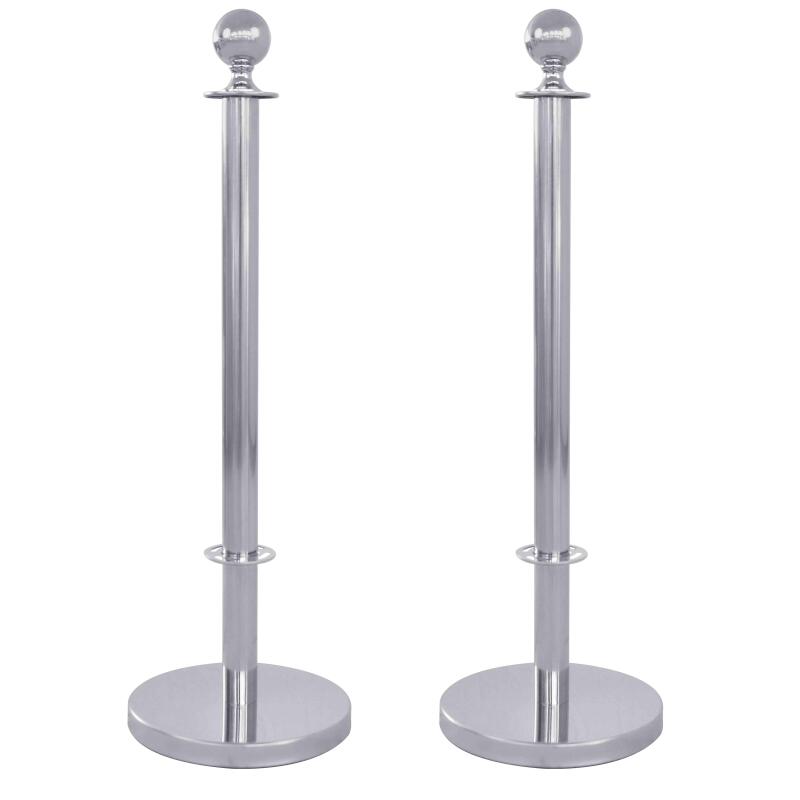 2 montanti divisori per terrazza cromati