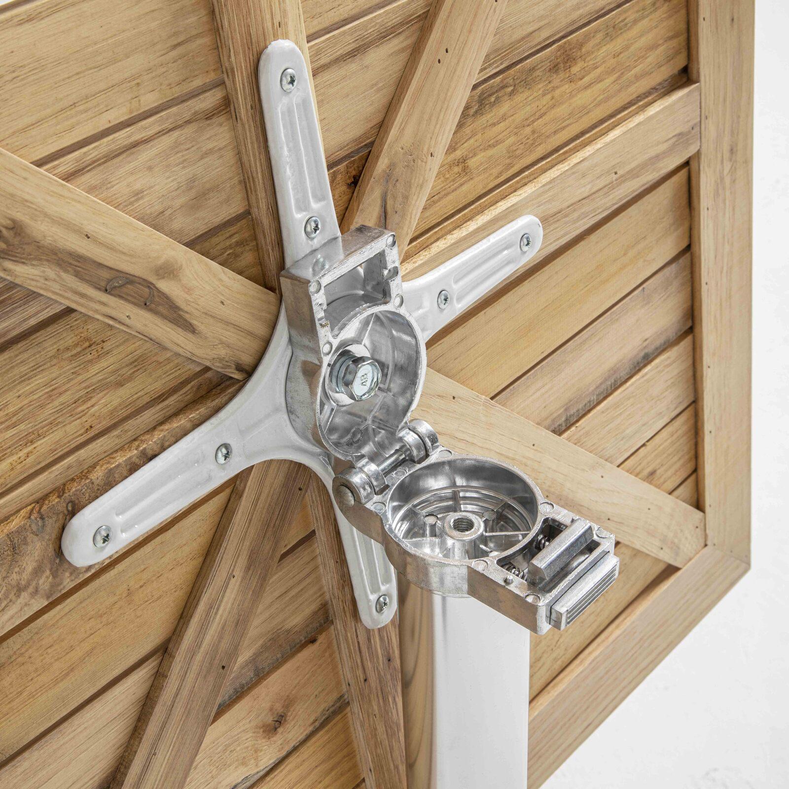 Tavolo da terrazza pieghevole e 4 sedie in alluminio e legno