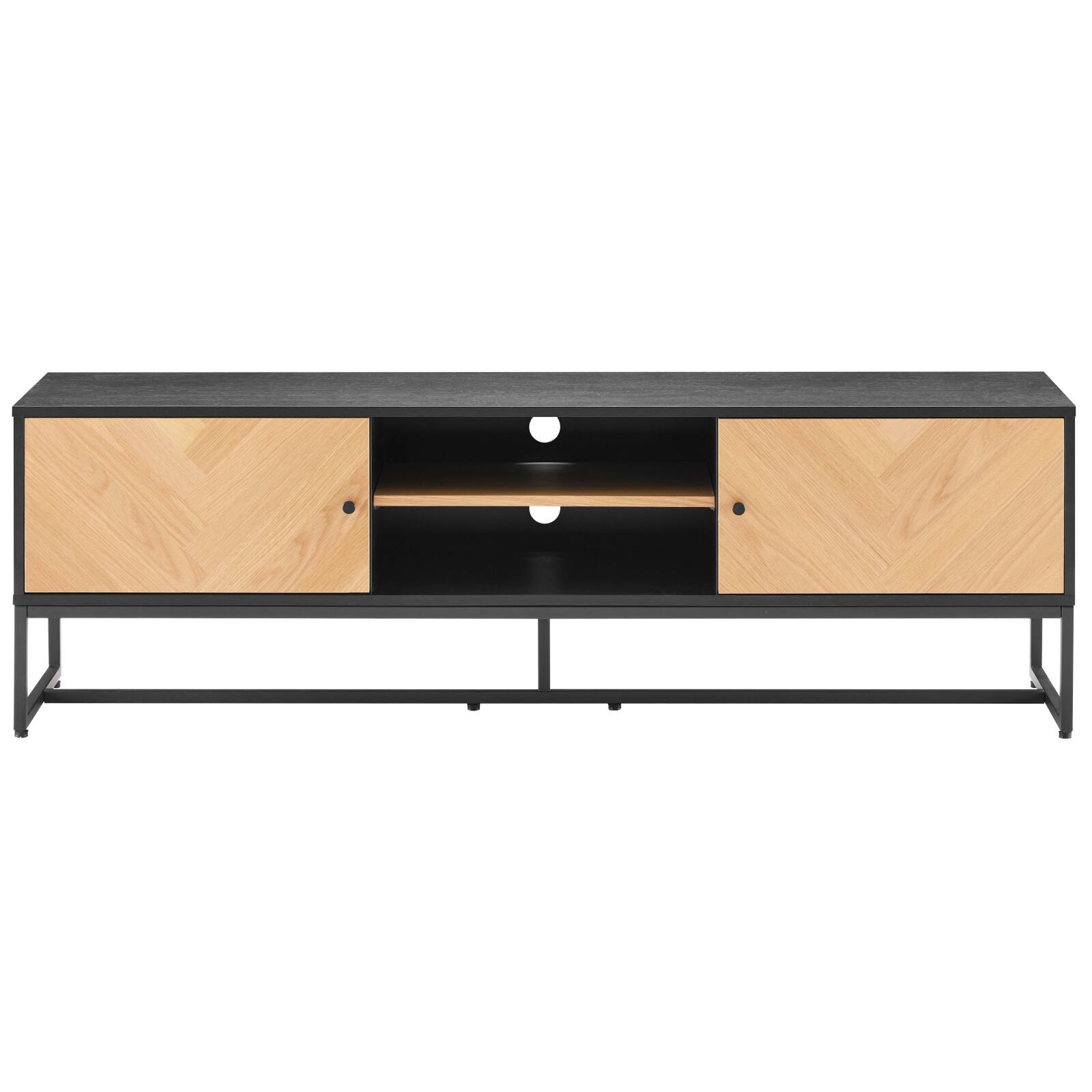 Mobile TV in truciolare con decoro melaminico impiallacciato rovere FSC® 160 cm