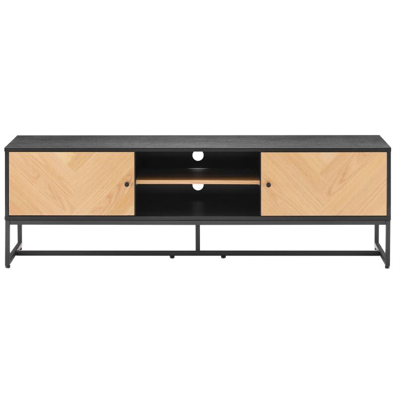 Mobile TV in truciolare con decoro melaminico impiallacciato rovere FSC® 160 cm