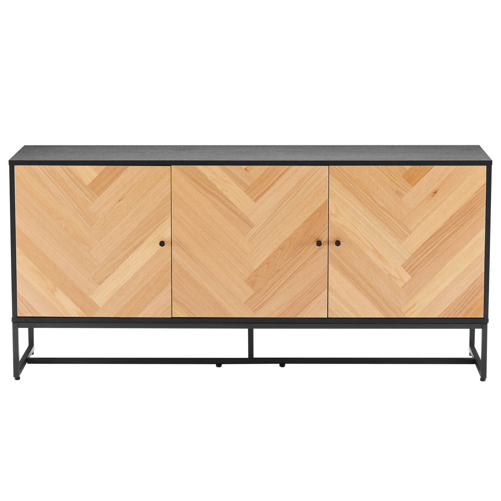 Buffet in truciolare impiallacciato rovere con decoro melaminico FSC® 160 cm