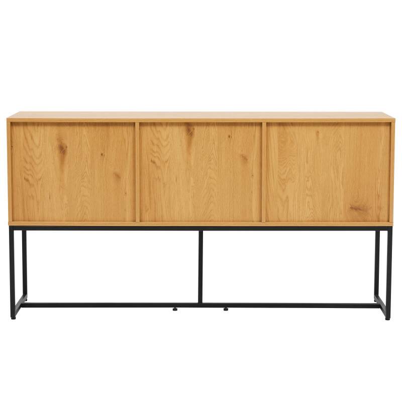 Buffet con 2 ante e 3 cassetti in acciaio e MDF con decoro melaminico FSC®