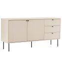 Buffet 2 ante e 3 cassetti in acciaio e MDF decoro melaminico FSC® 150 cm