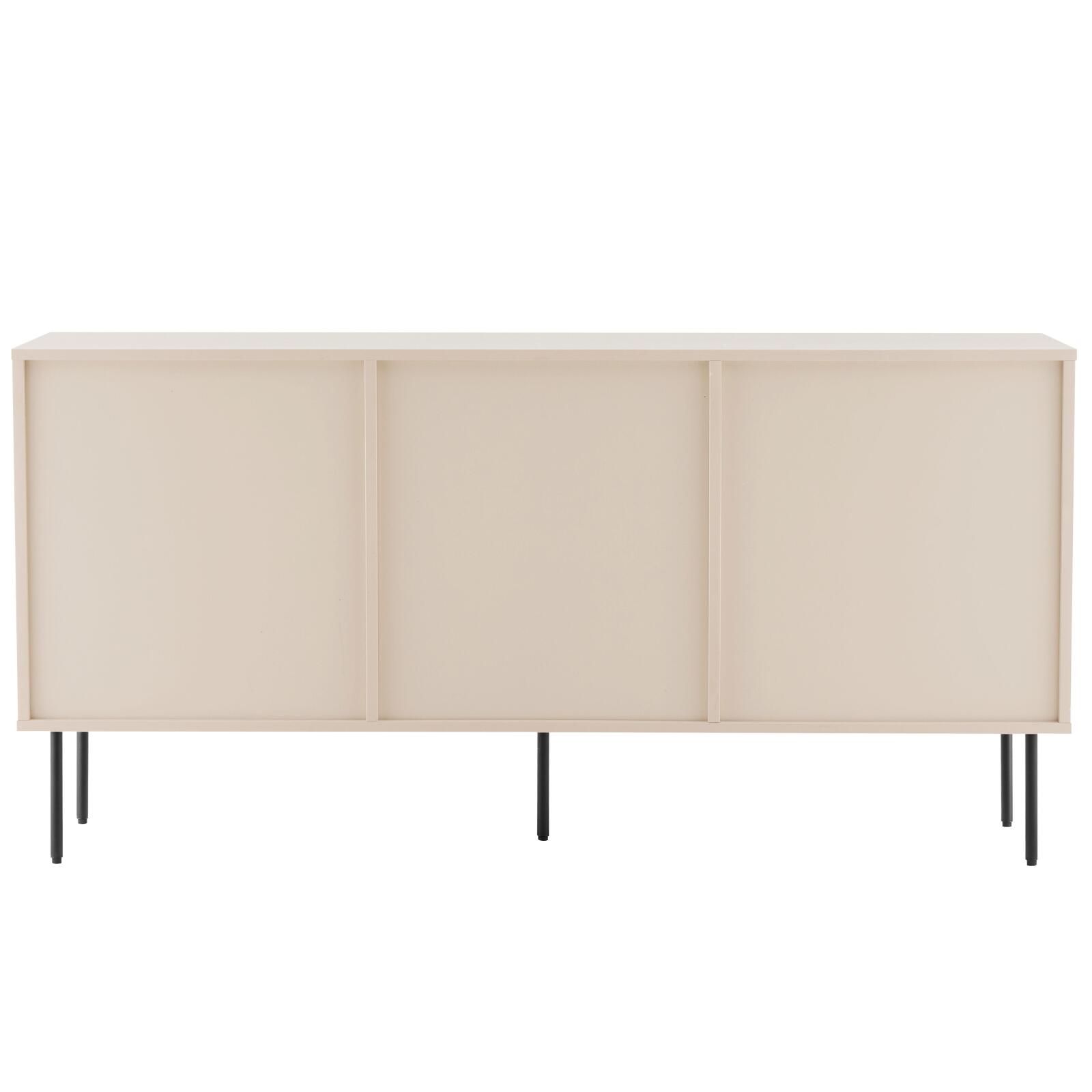 Buffet 2 ante e 3 cassetti in acciaio e MDF decoro melaminico FSC® 150 cm
