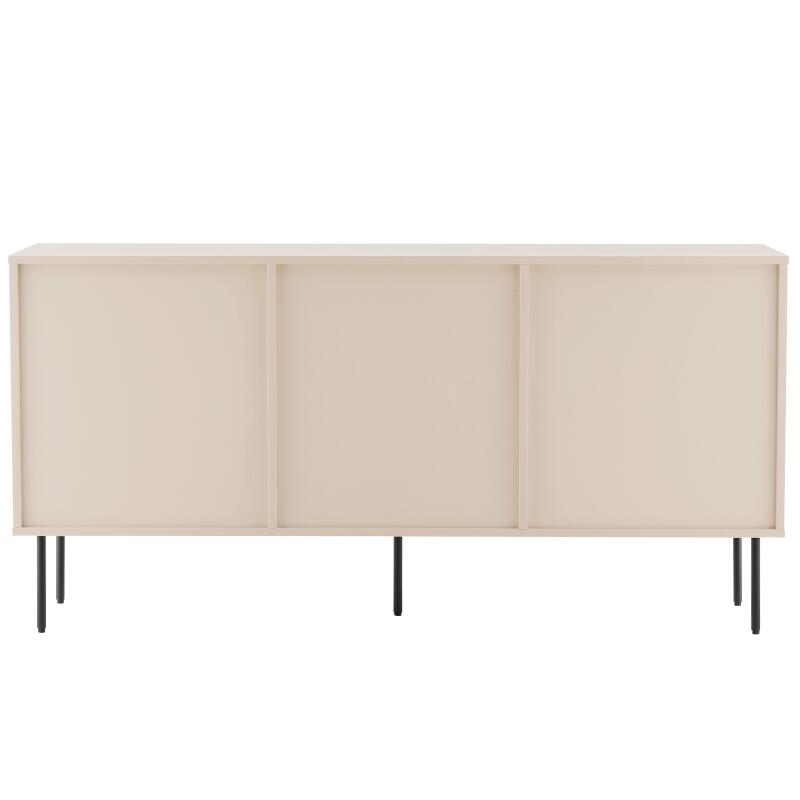 Buffet 2 ante e 3 cassetti in acciaio e MDF decoro melaminico FSC® 150 cm
