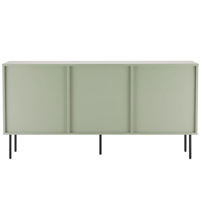 Buffet 2 ante e 3 cassetti in acciaio e MDF decoro melaminico FSC® 150 cm