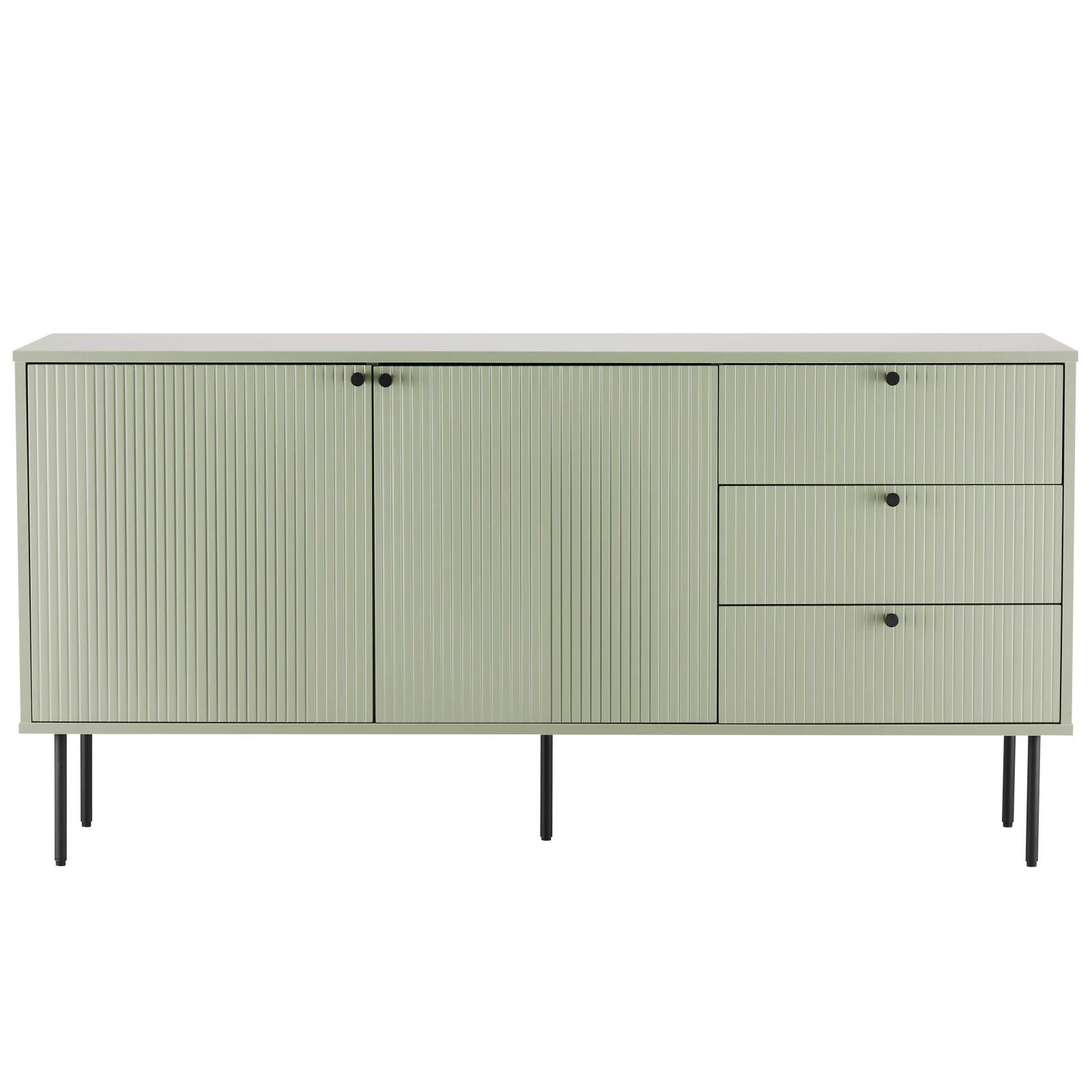 Buffet 2 ante e 3 cassetti in acciaio e MDF decoro melaminico FSC® 150 cm