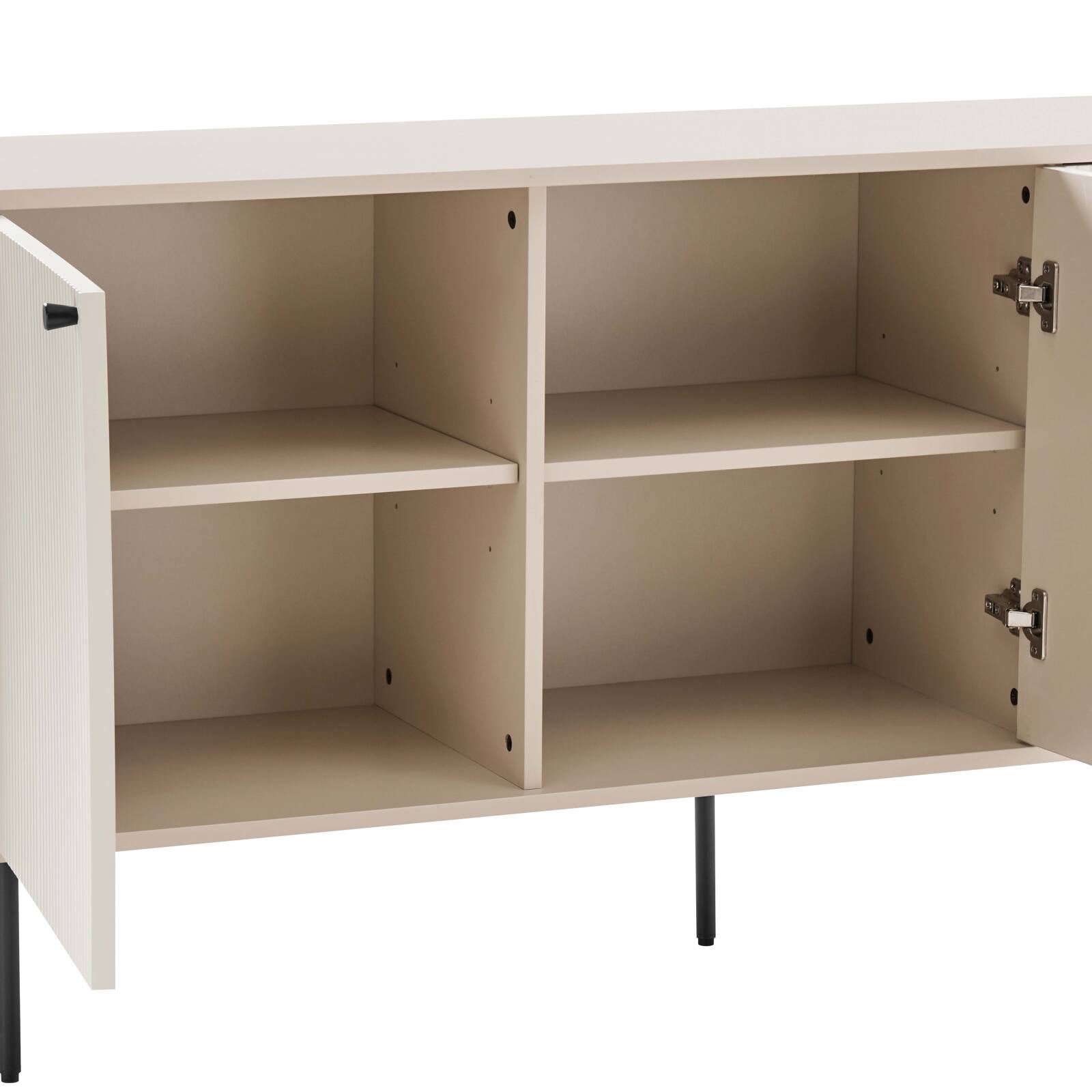 Buffet 2 ante e 3 cassetti in acciaio e MDF decoro melaminico FSC® 150 cm