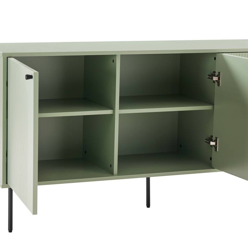 Buffet 2 ante e 3 cassetti in acciaio e MDF decoro melaminico FSC® 150 cm
