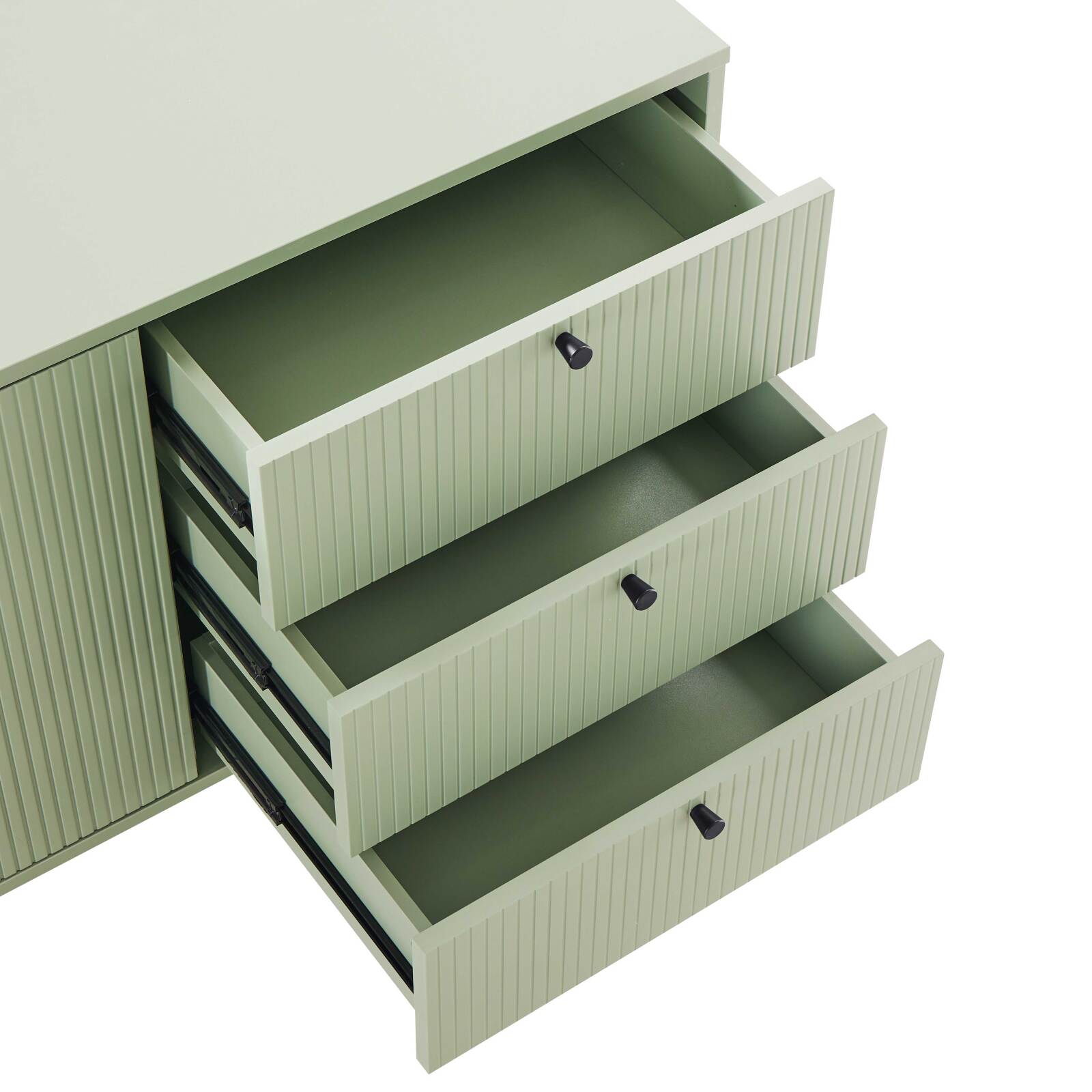 Buffet 2 ante e 3 cassetti in acciaio e MDF decoro melaminico FSC® 150 cm