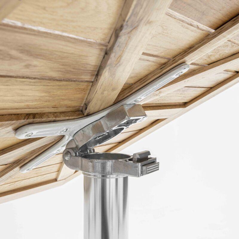 Tavolo da terrazza pieghevole in alluminio e legno