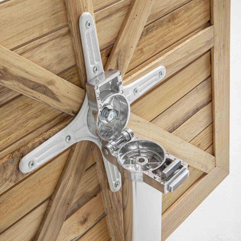 Tavolo da terrazza pieghevole in alluminio e legno