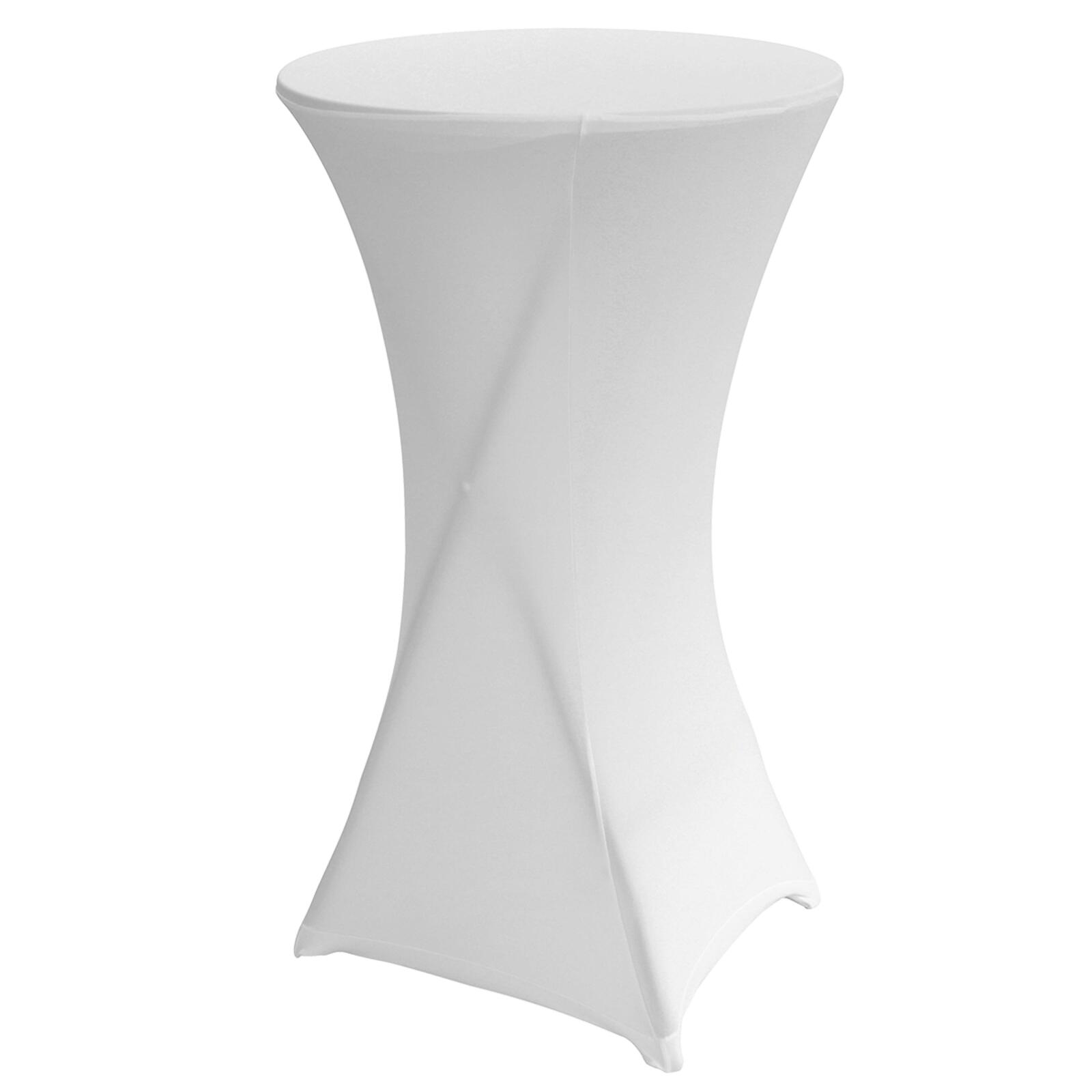 Set di 5 coperture bianche per tavolo alto 110 x 60 cm Set di 5 coperture bianche per tavolo alto 110 x 60 cm