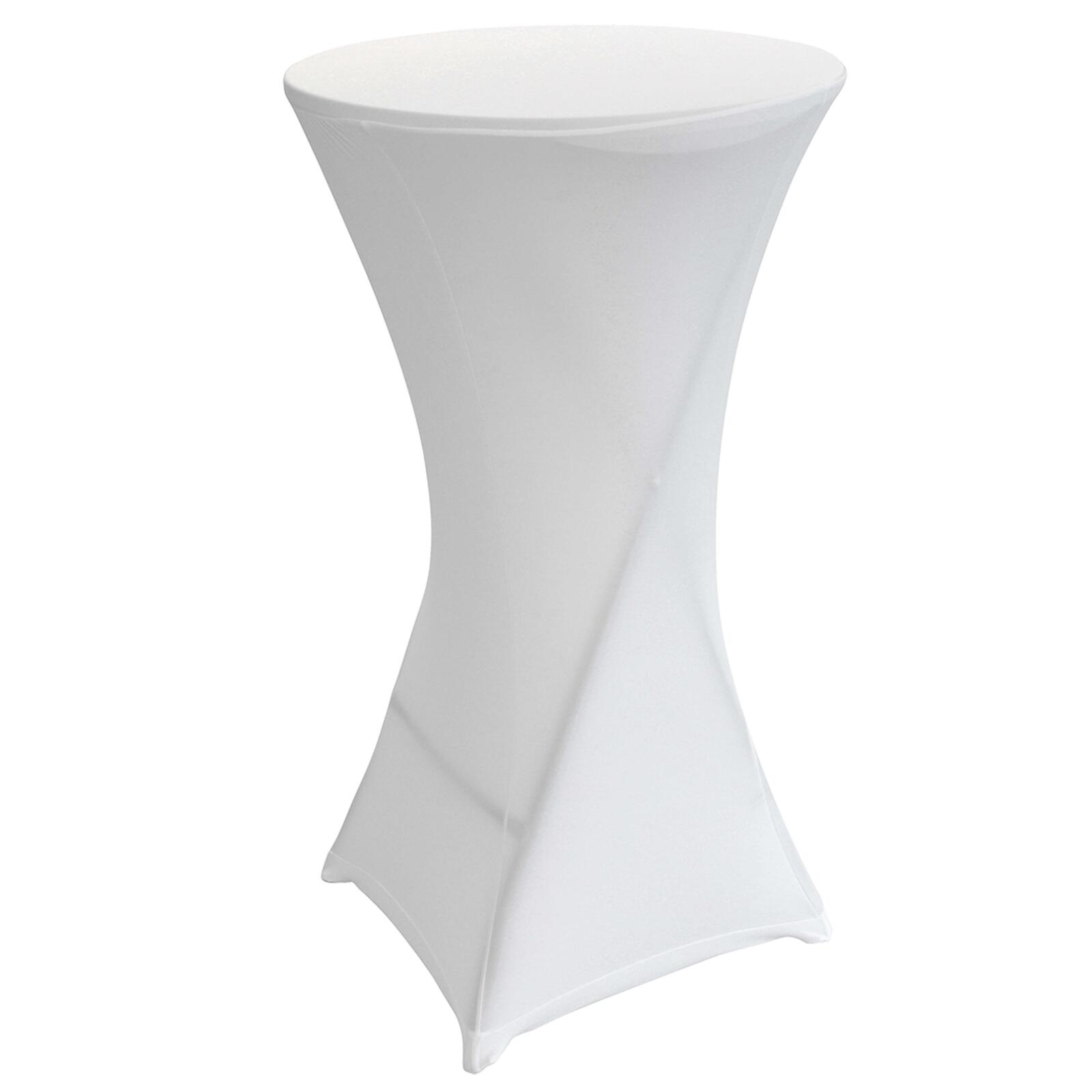 Set di 5 coperture bianche per tavolo alto 110 x 60 cm Set di 5 coperture bianche per tavolo alto 110 x 60 cm