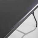 Set di 10 tavoli pieghevoli in HDPE nero 180 cm - 8 posti