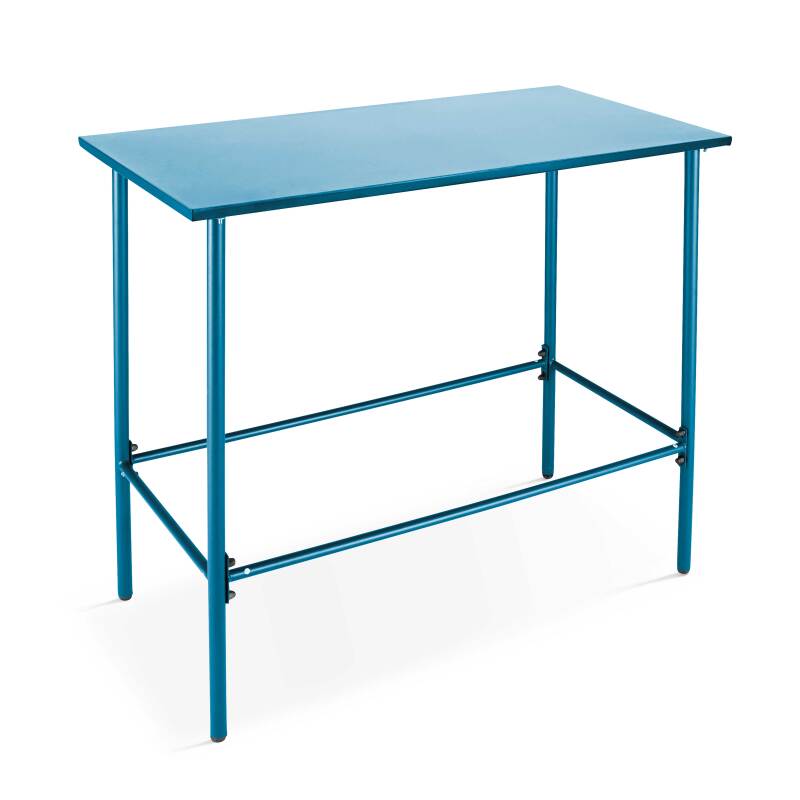 Tavolo alto da giardino 120 x 60 cm e 6 seggioloni in metallo