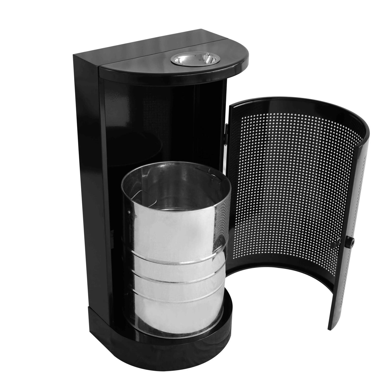 Pattumiera e posacenere da parete in acciaio da esterno - 29 L Pattumiera e posacenere da parete in acciaio da esterno - 29 L