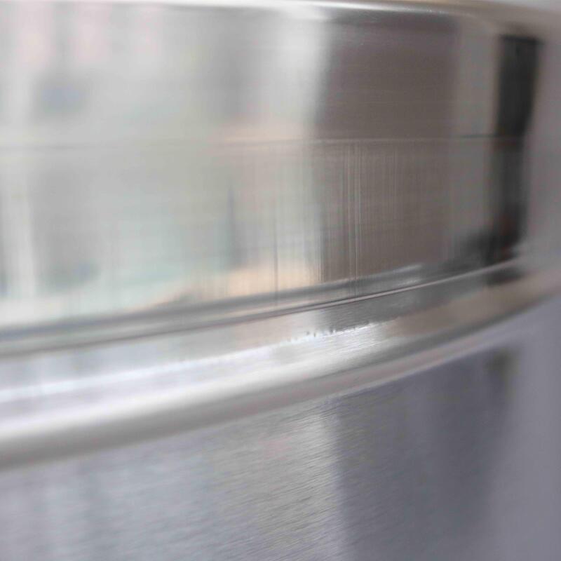 Pattumiera rotonda in acciaio inox - 240 L