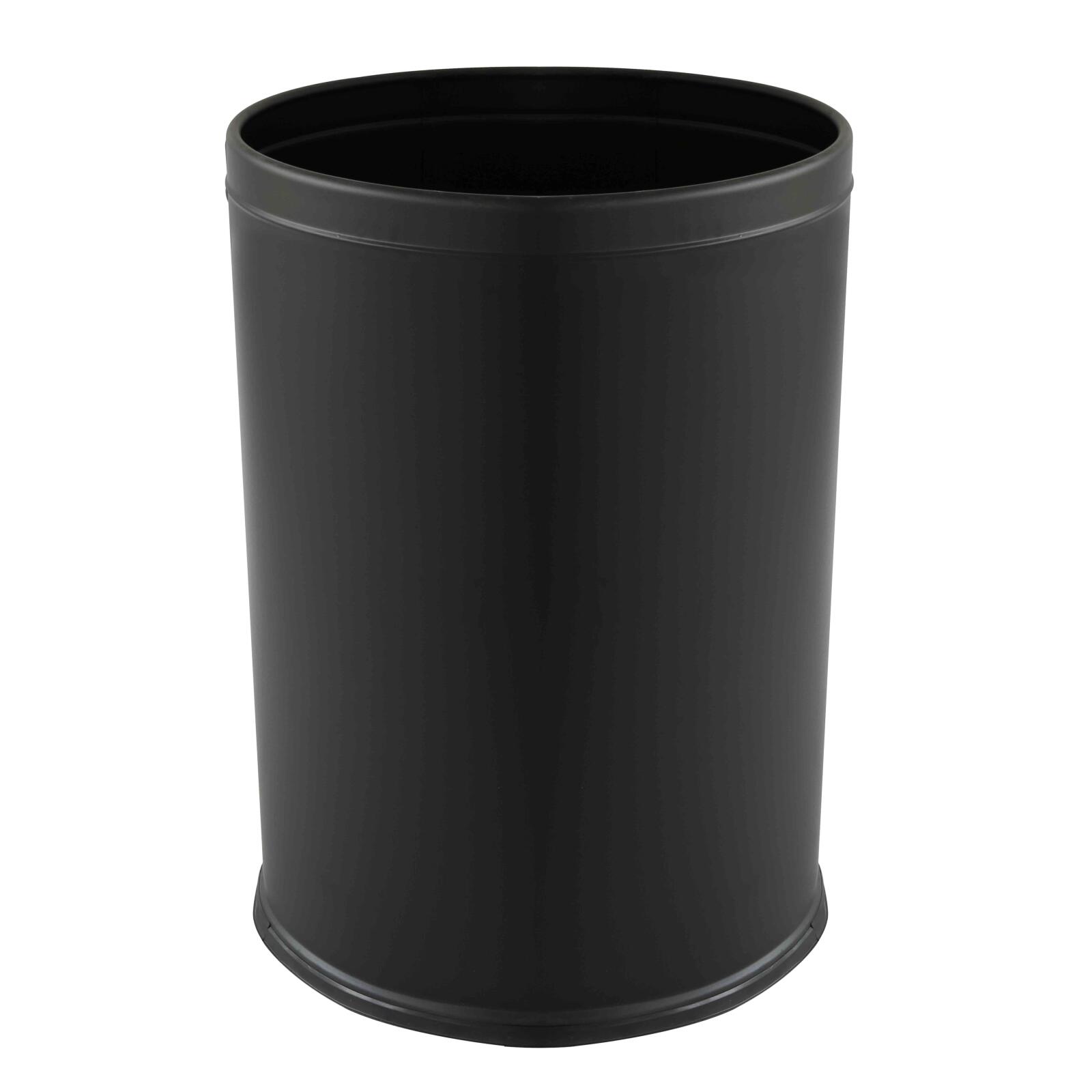 Pattumiera rotonda in acciaio nero opaco 240 L