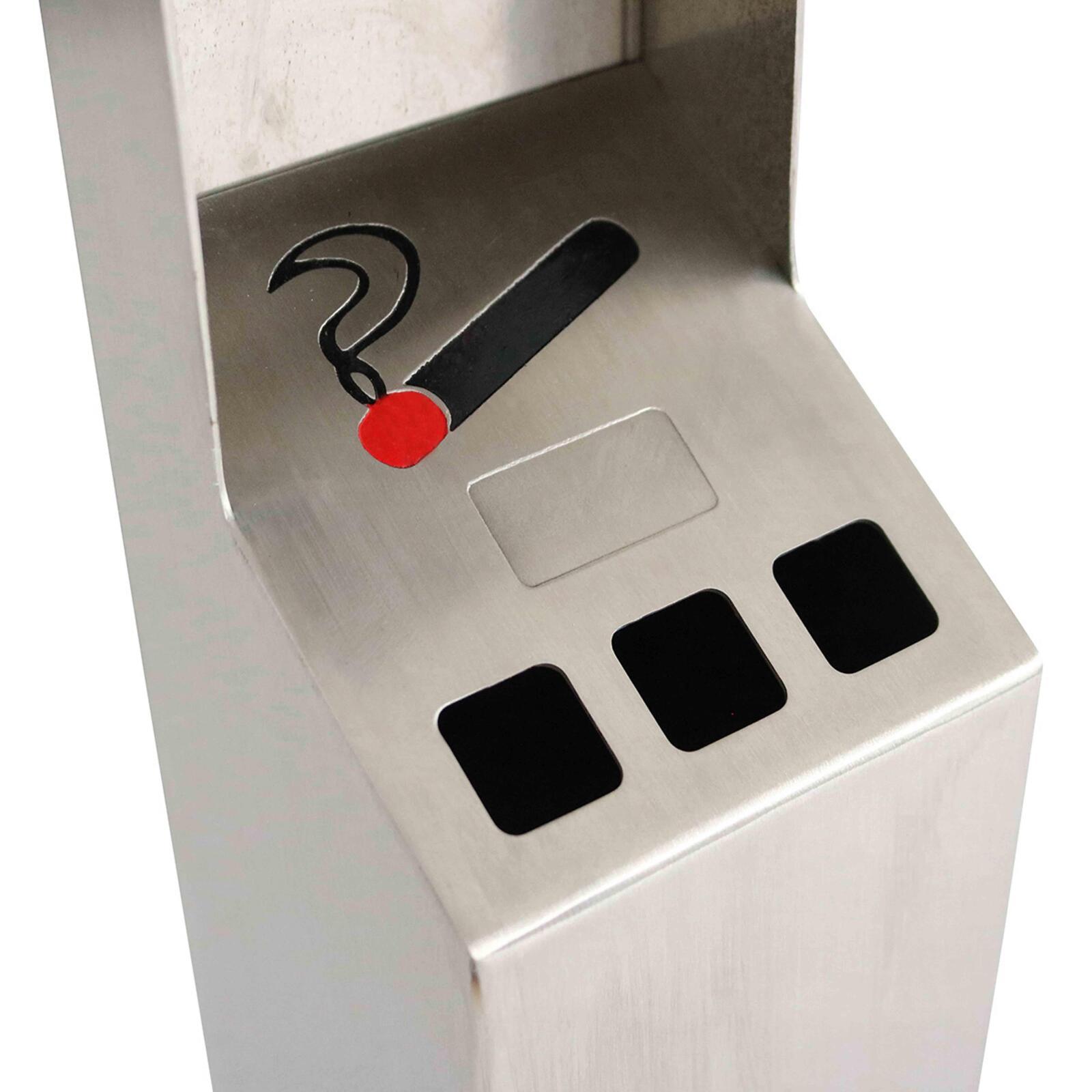 Posacenere da parete per esterno in acciaio inox Posacenere da parete per esterno in acciaio inox