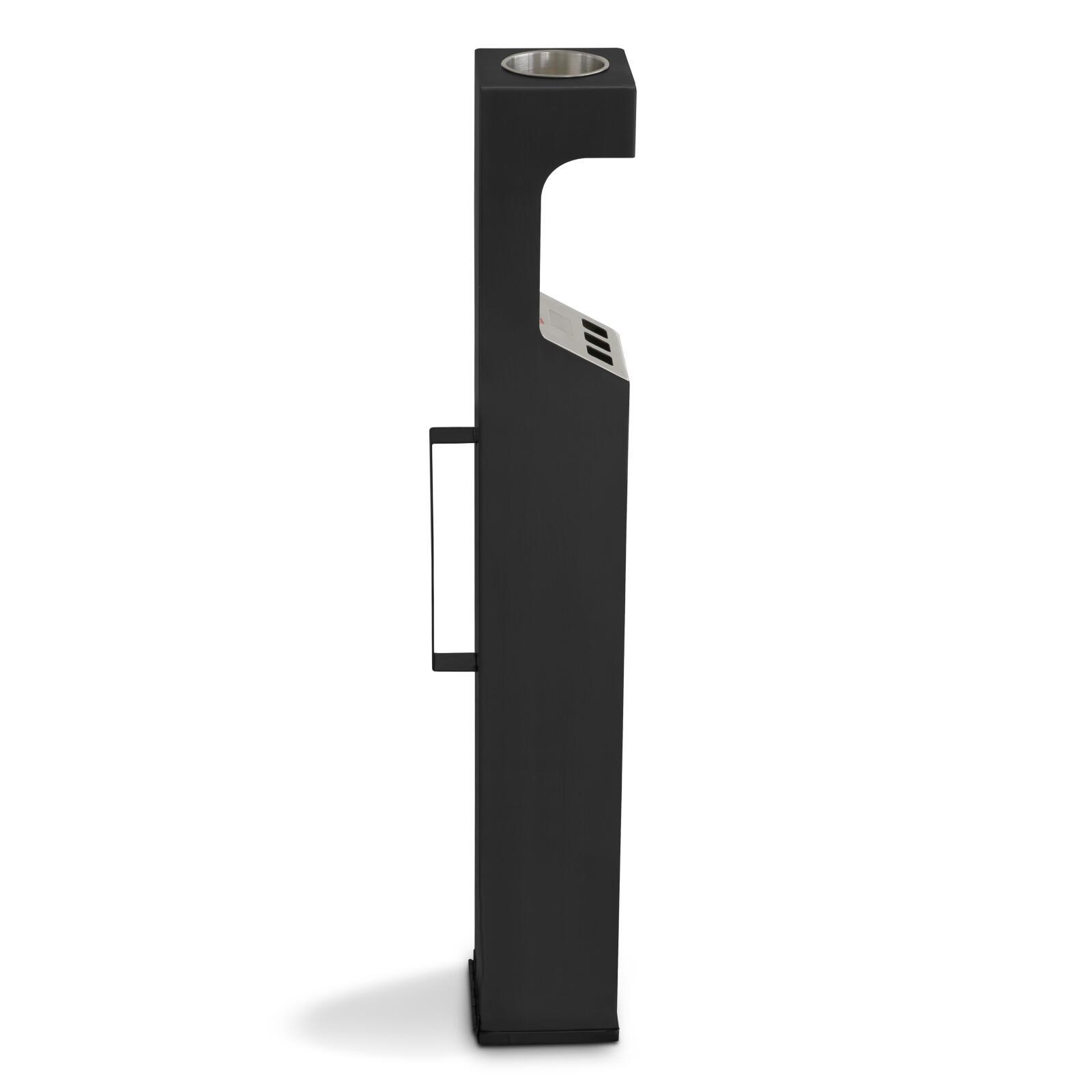 Posacenere da esterno a parete in acciaio nero