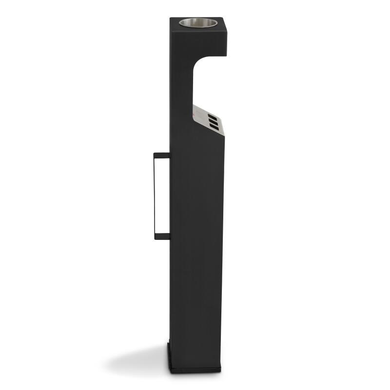 Posacenere da esterno a parete in acciaio nero