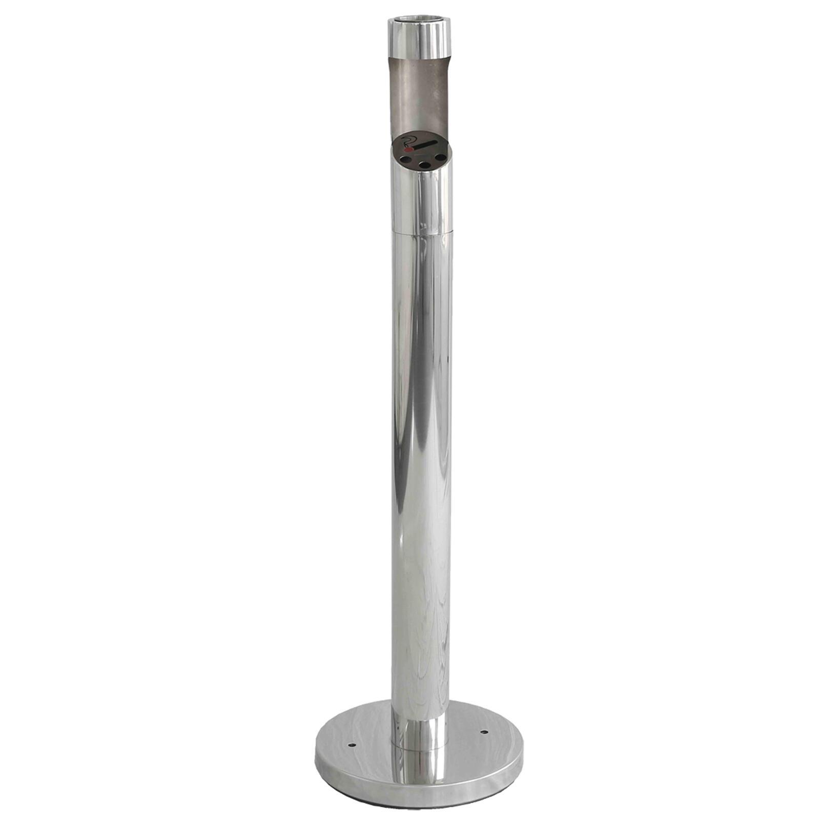 Posacenere da esterno da fissare al pavimento cromato