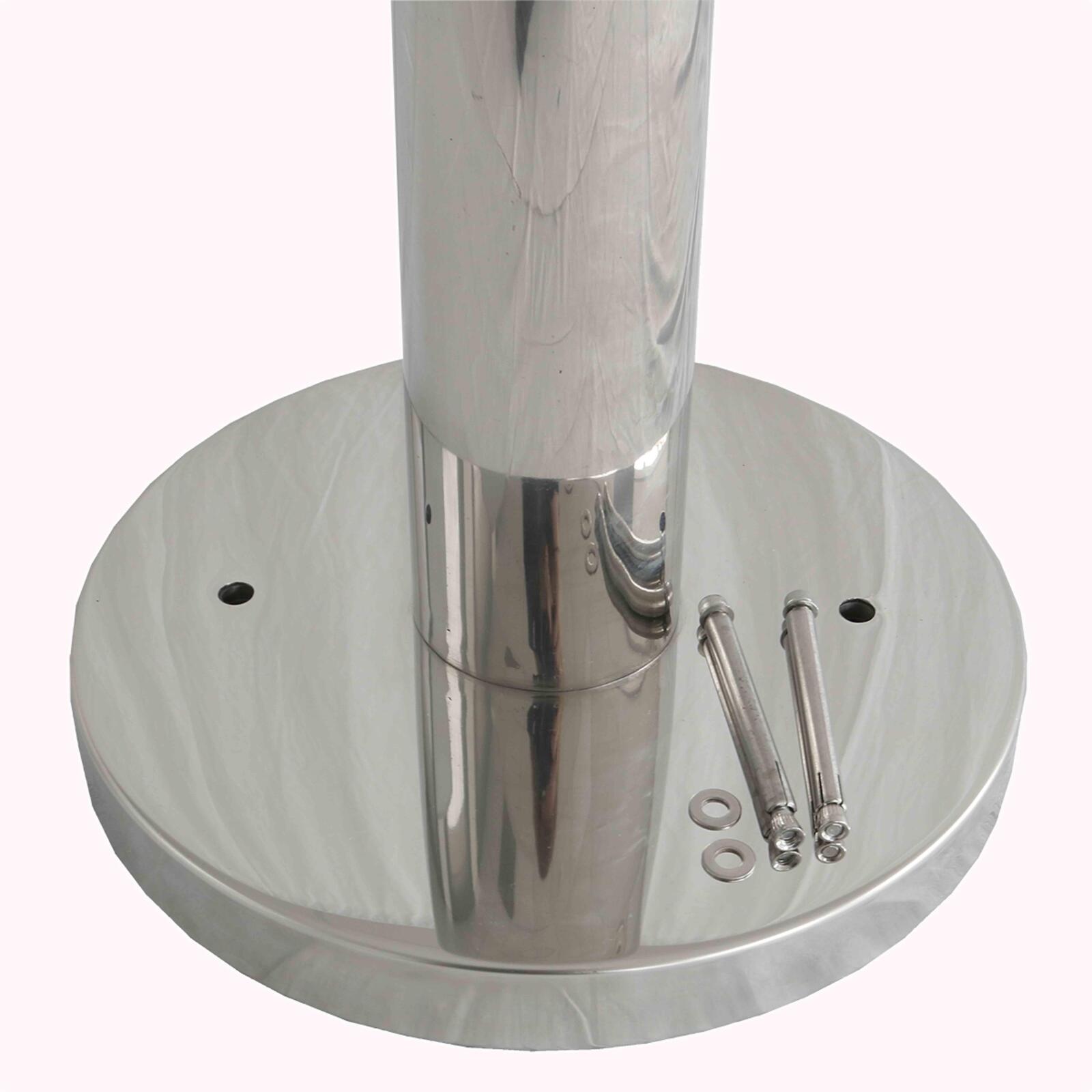 Posacenere da esterno da fissare al pavimento cromato