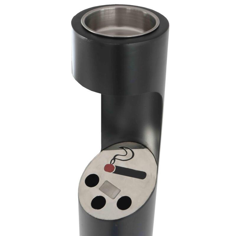 Posacenere da esterno da fissare al pavimento nero