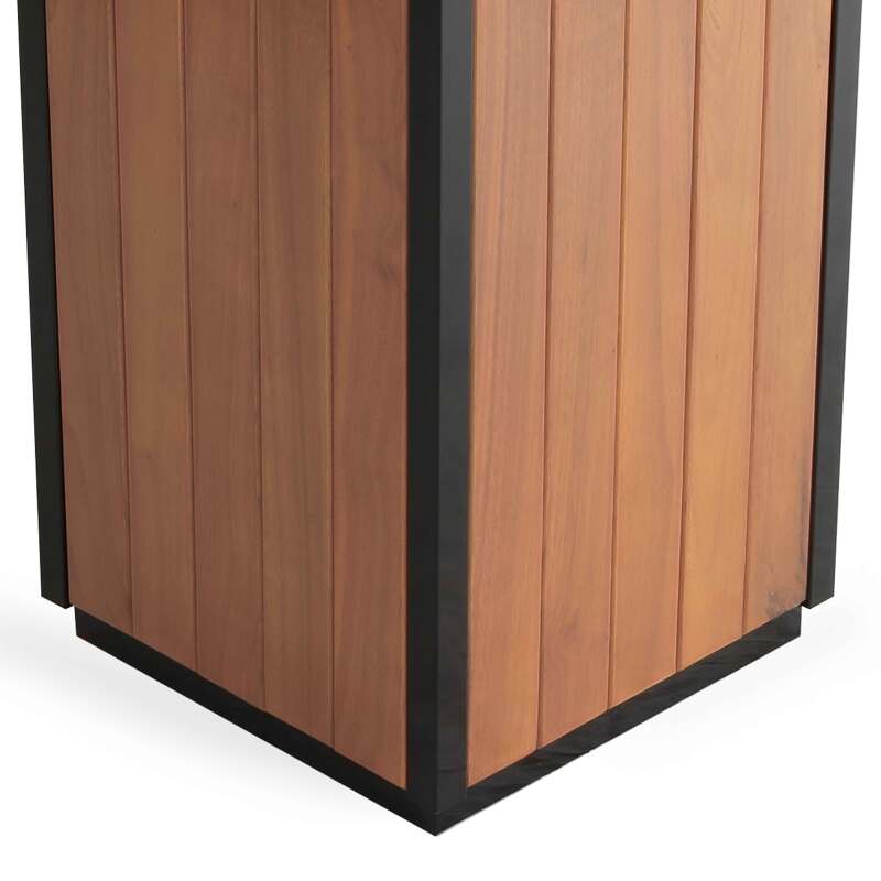 Set di 2 pattumiere in acciaio e polywood con posacenere - 29 L