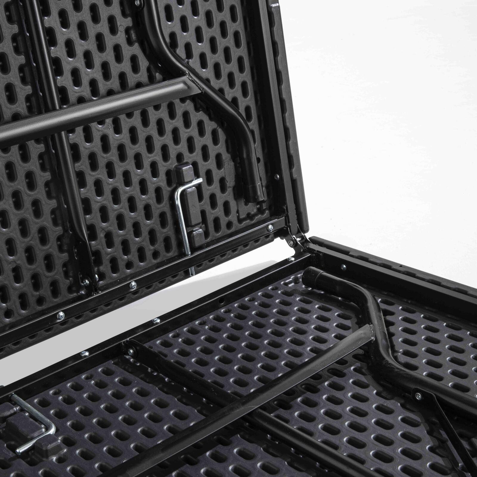 Tavolo pieghevole nero in HDPE 180 cm - 8 posti