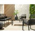 Mobile da giardino in fili intrecciati neri - 5 posti