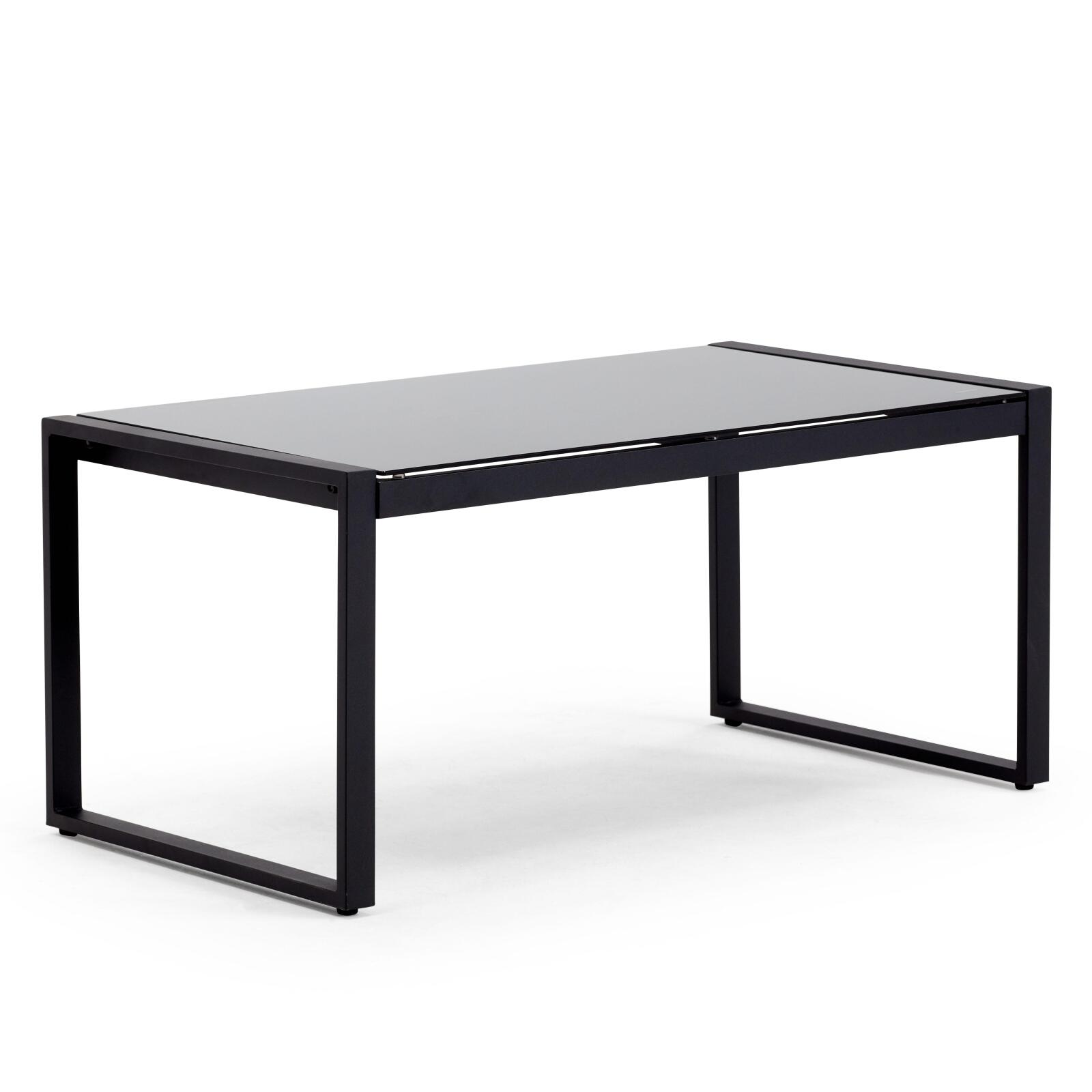 Mobile da giardino in fili intrecciati neri - 5 posti