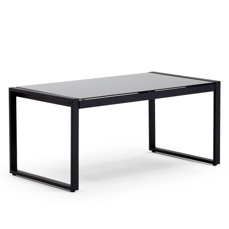 Mobile da giardino in fili intrecciati neri - 5 posti