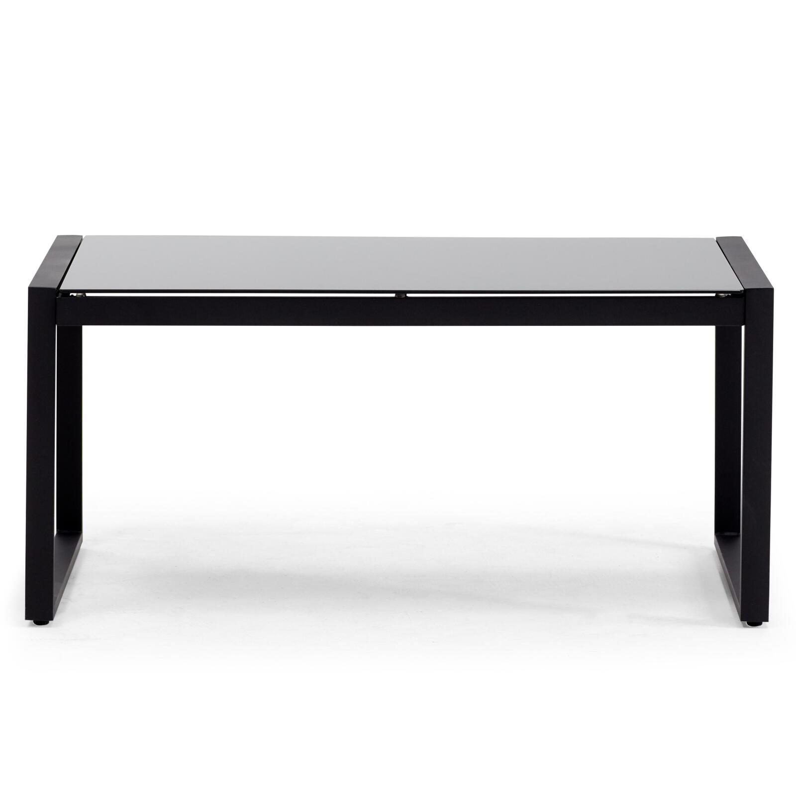 Mobile da giardino in fili intrecciati neri - 5 posti