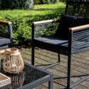 Mobile da giardino in fili intrecciati neri - 5 posti