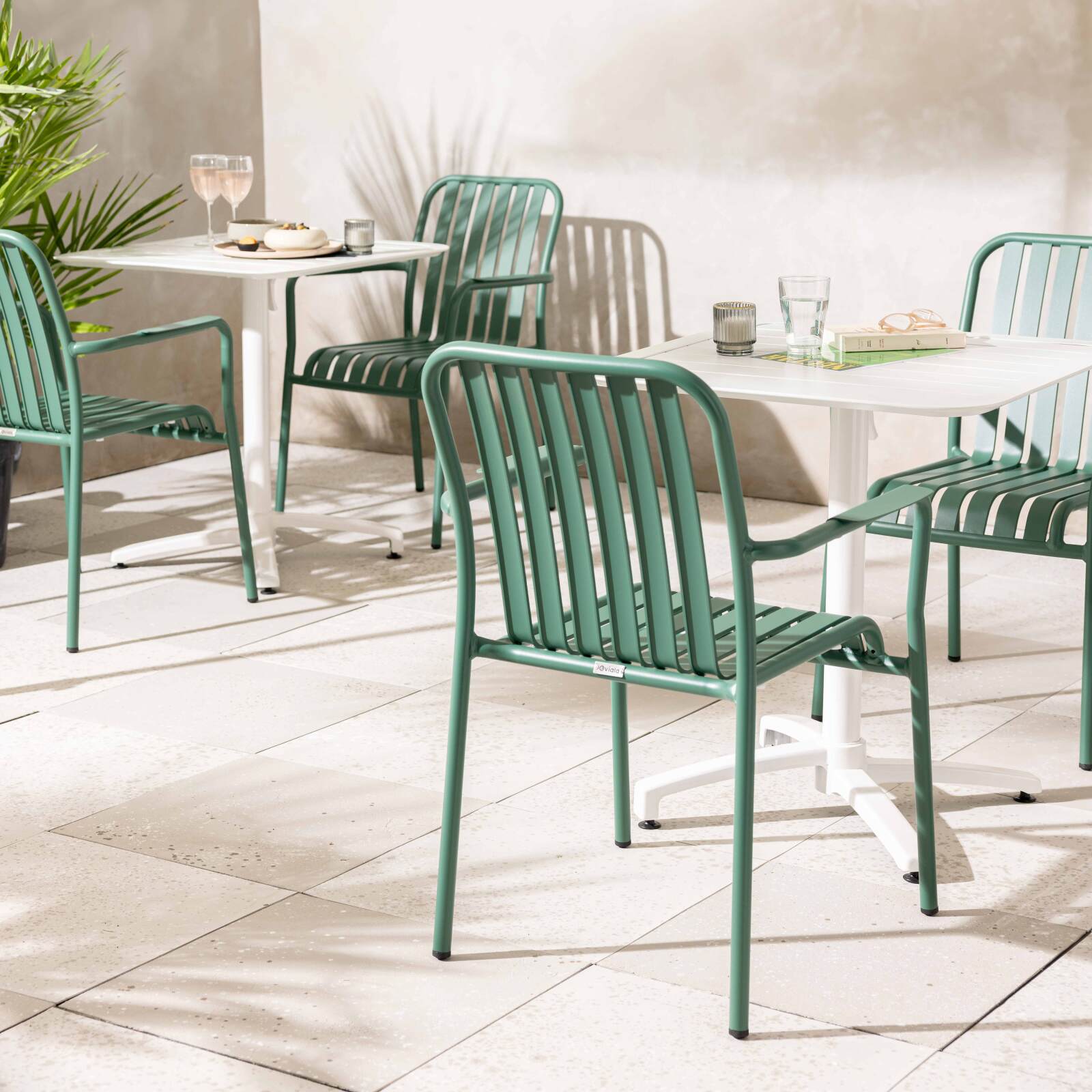 Sedia da giardino in alluminio con braccioli