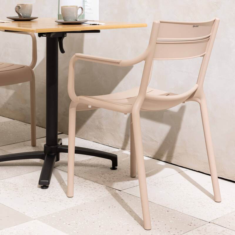 Sedia da giardino in plastica con braccioli (2/7)