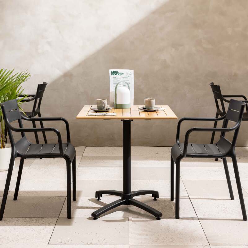 Sedie da giardino in plastica con braccioli - Set di 4