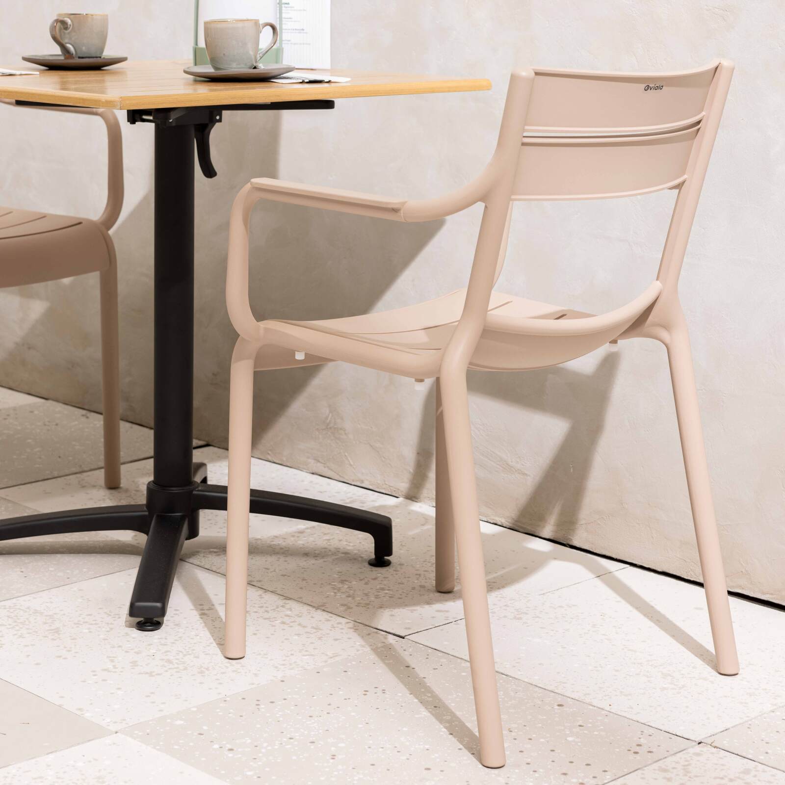 Sedie da giardino in plastica con braccioli - Set di 4