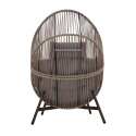 Poltrona da giardino Egg su base in acciaio e rattan 142 cm