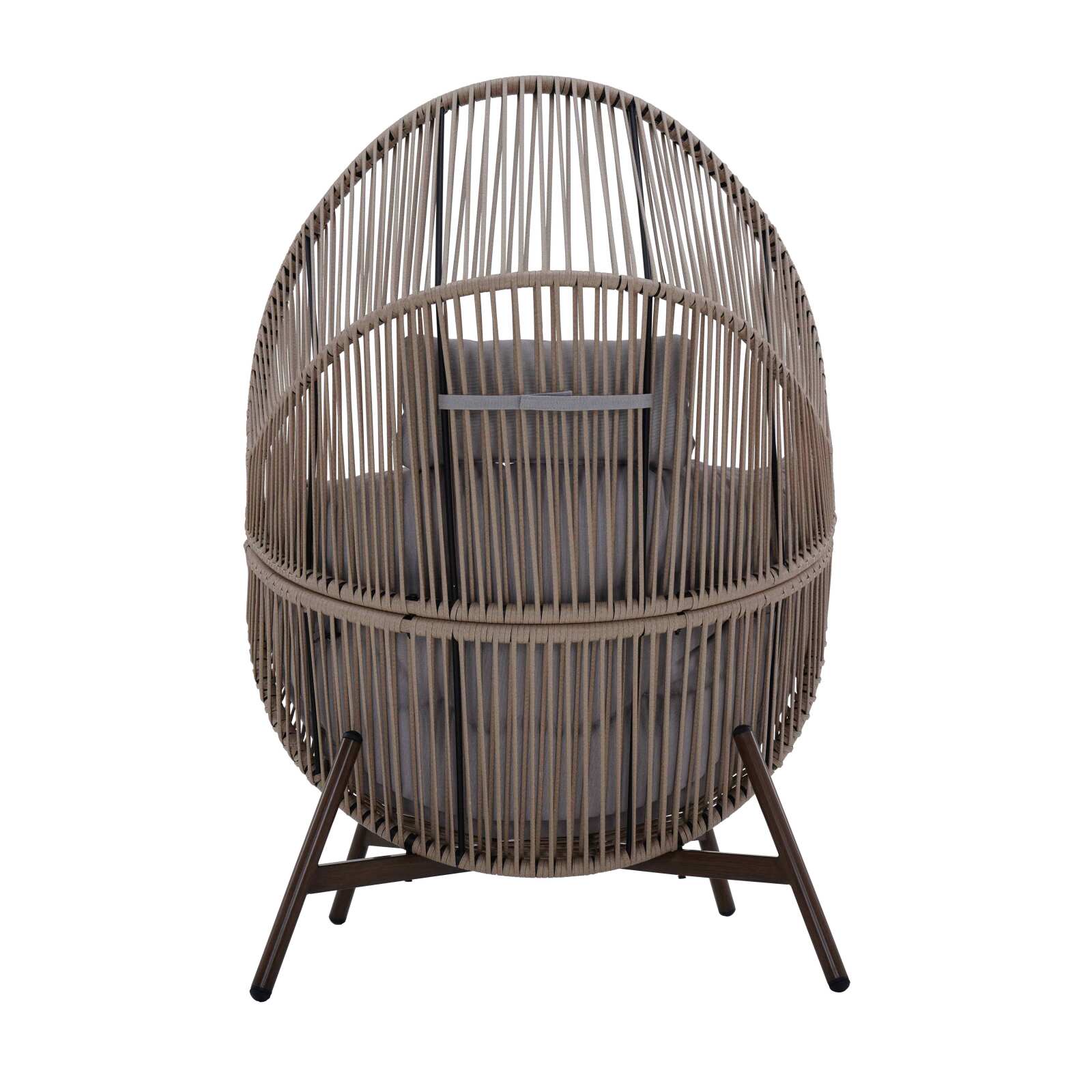 Poltrona da giardino Egg su base in acciaio e rattan 142 cm